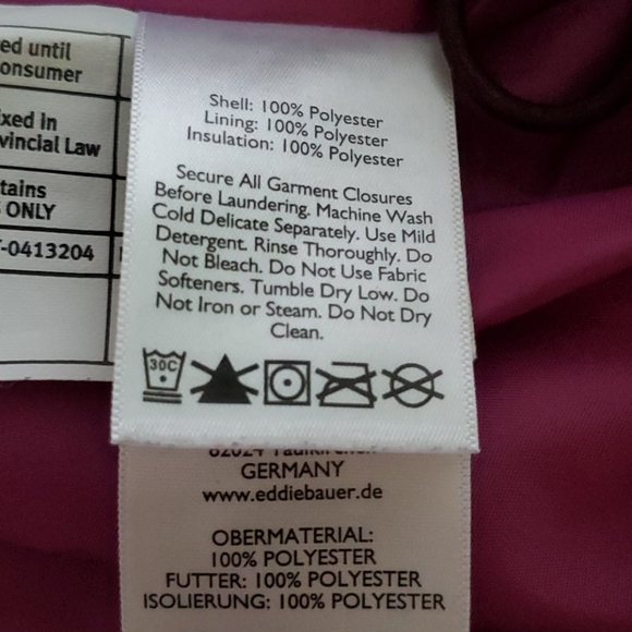 Eddie Bauer women's XL maroon button down puffer vest - Picture 5 of 6